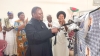 Mkurugenzi wa Utume wa Walei Jimbo Kuu la Dar es Salaam, Padri Vitalis Kasembo, akizindua kitenge cha Wajane na Wagane katika Ofisi za Halmashauri ya Walei zilizopo katika Kanisa Kuu la Mtakatifu Yosefu, jimboni humo. Kulia ni Mwenyekiti wa Chama hicho cha Kitume, Sweetbetha Mzungu. (Picha na Mathayo Kijazi)